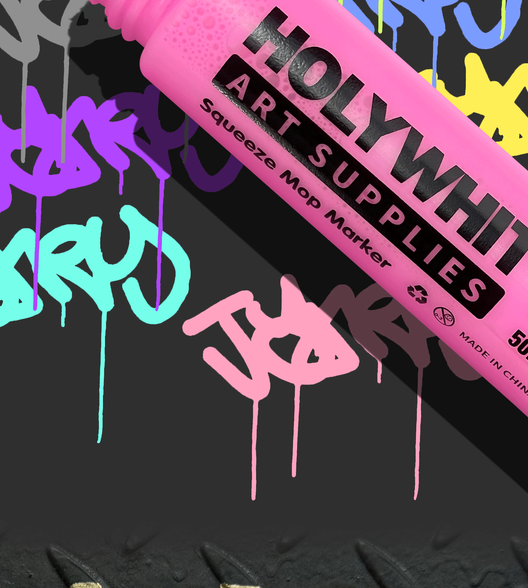 50ml Graffiti Flow Pen Signature Pen 18MM Round Tip Waterproof Oil Marker With Ink Art Supplies Fluorescent Paint Marker