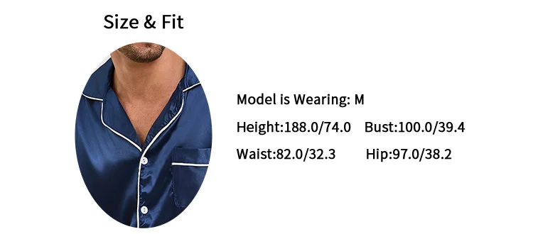 2pcs/Set Men's Pajamas Set For Summer Black Short Sleeve Button Down Shirt Top & Shorts Sleepwear Loungewear Shorts Suit Pyjamas