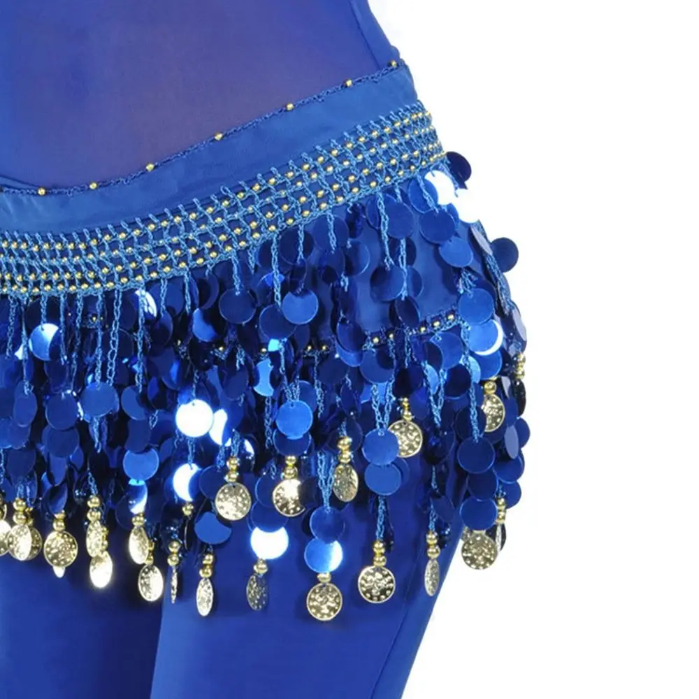 Thailand/India/Arab Dancer Sequins Tassels Skirt Women Sexy Belly Dance Hip Scarf Wrap Belt Dancer Skirt Female Show Costumes