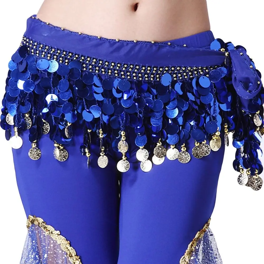 Thailand/India/Arab Dancer Sequins Tassels Skirt Women Sexy Belly Dance Hip Scarf Wrap Belt Dancer Skirt Female Show Costumes