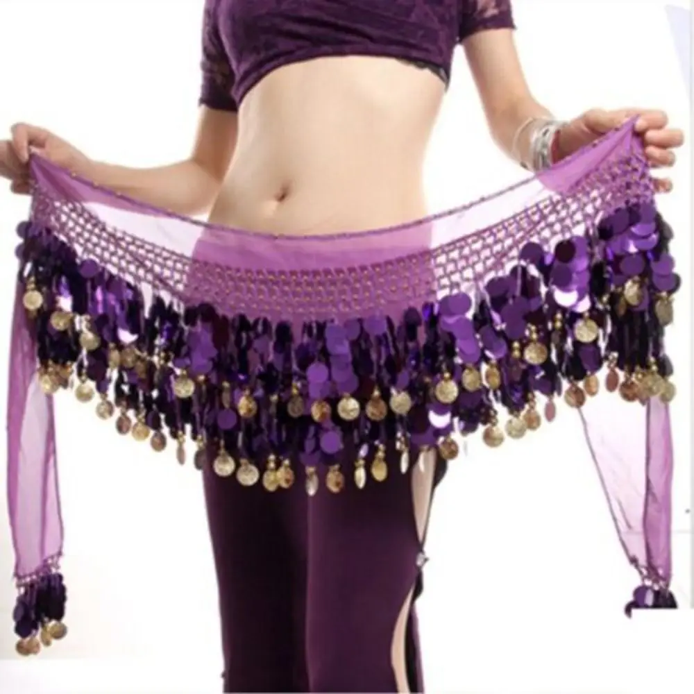 Thailand/India/Arab Dancer Sequins Tassels Skirt Women Sexy Belly Dance Hip Scarf Wrap Belt Dancer Skirt Female Show Costumes