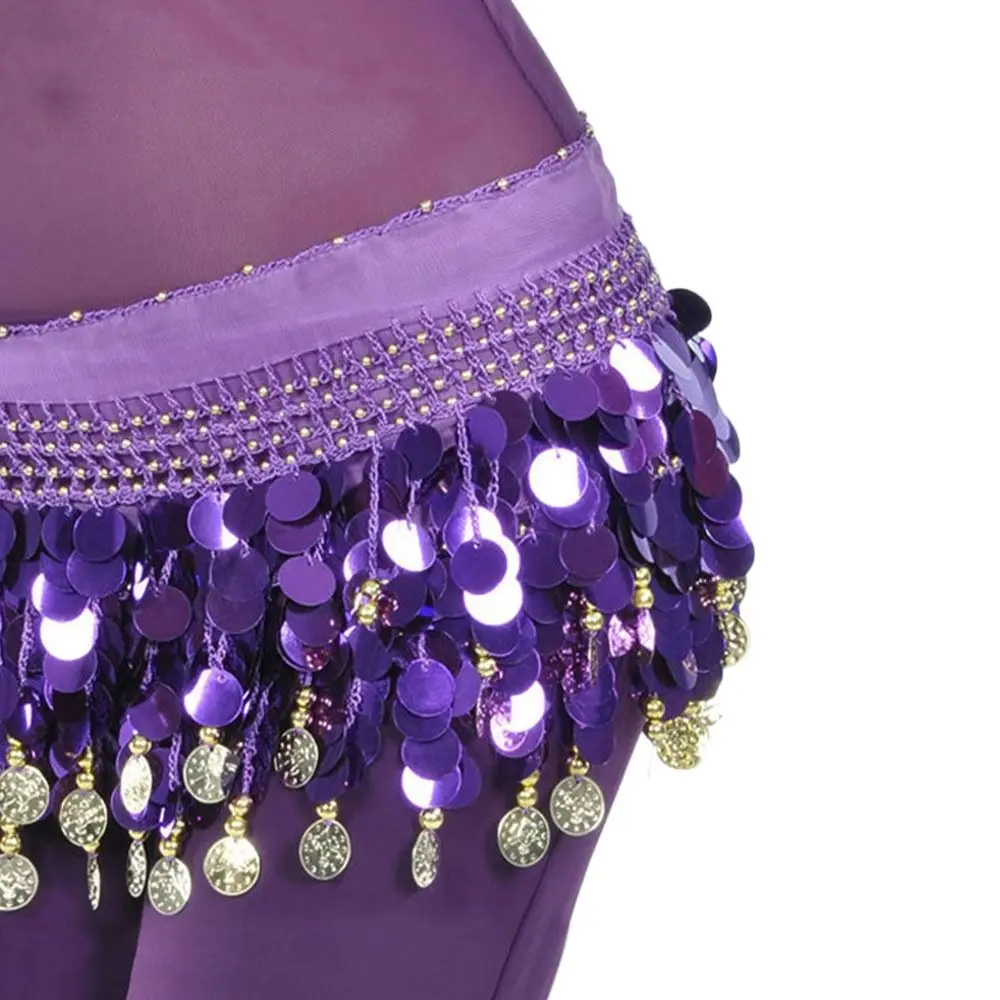 Thailand/India/Arab Dancer Sequins Tassels Skirt Women Sexy Belly Dance Hip Scarf Wrap Belt Dancer Skirt Female Show Costumes
