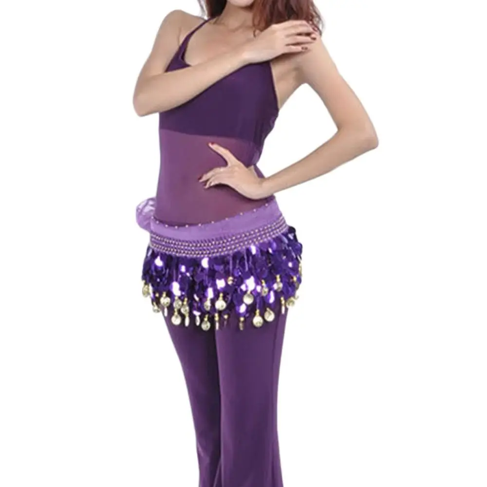Thailand/India/Arab Dancer Sequins Tassels Skirt Women Sexy Belly Dance Hip Scarf Wrap Belt Dancer Skirt Female Show Costumes
