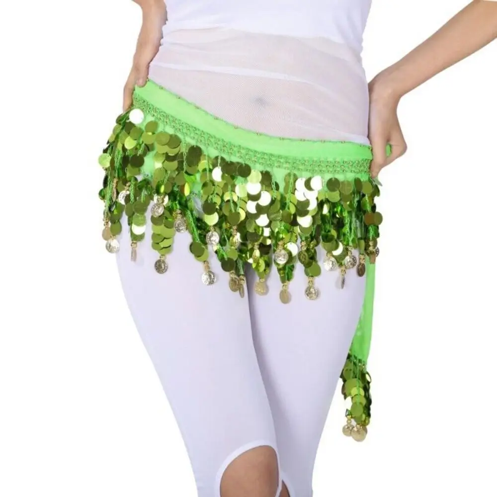 Thailand/India/Arab Dancer Sequins Tassels Skirt Women Sexy Belly Dance Hip Scarf Wrap Belt Dancer Skirt Female Show Costumes