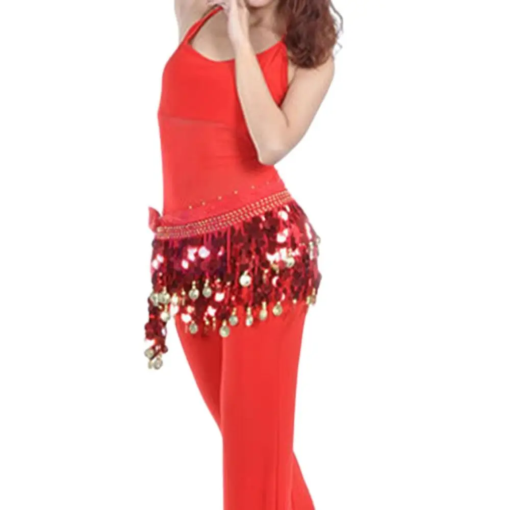 Thailand/India/Arab Dancer Sequins Tassels Skirt Women Sexy Belly Dance Hip Scarf Wrap Belt Dancer Skirt Female Show Costumes
