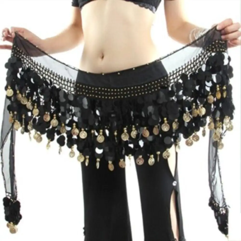 Thailand/India/Arab Dancer Sequins Tassels Skirt Women Sexy Belly Dance Hip Scarf Wrap Belt Dancer Skirt Female Show Costumes