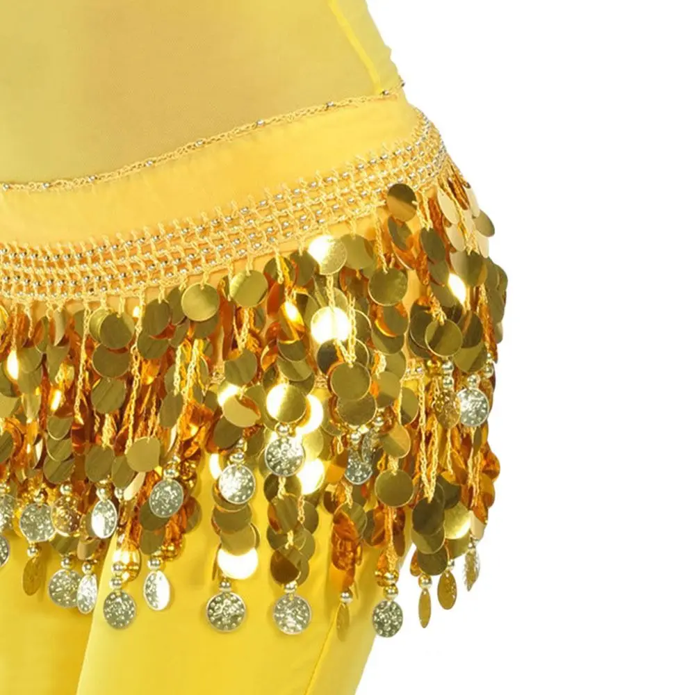 Thailand/India/Arab Dancer Sequins Tassels Skirt Women Sexy Belly Dance Hip Scarf Wrap Belt Dancer Skirt Female Show Costumes