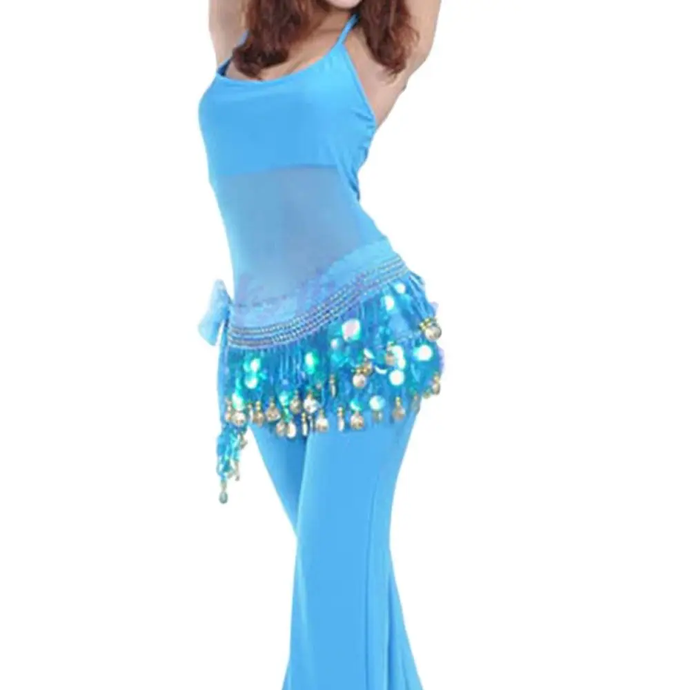 Thailand/India/Arab Dancer Sequins Tassels Skirt Women Sexy Belly Dance Hip Scarf Wrap Belt Dancer Skirt Female Show Costumes