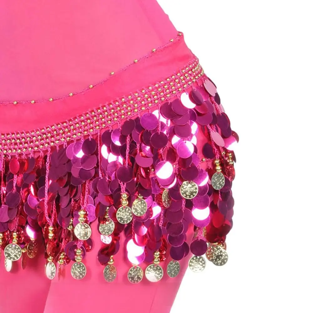 Thailand/India/Arab Dancer Sequins Tassels Skirt Women Sexy Belly Dance Hip Scarf Wrap Belt Dancer Skirt Female Show Costumes