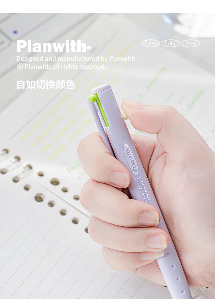 Exquisite3 Color Multifunctional Retractable Gel Pen 0.5mm Stationery Caneta канцелярия Triangular Comfortable Grip Pe