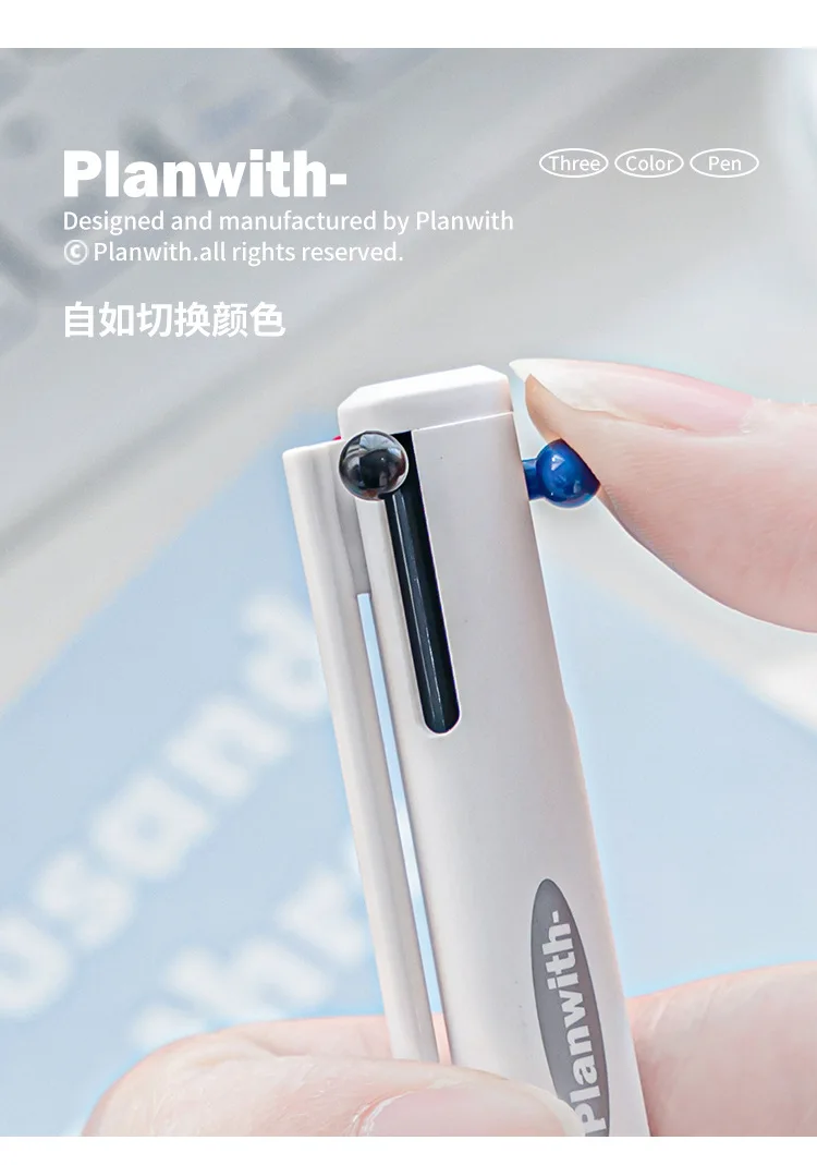 Exquisite3 Color Multifunctional Retractable Gel Pen 0.5mm Stationery Caneta канцелярия Triangular Comfortable Grip Pe