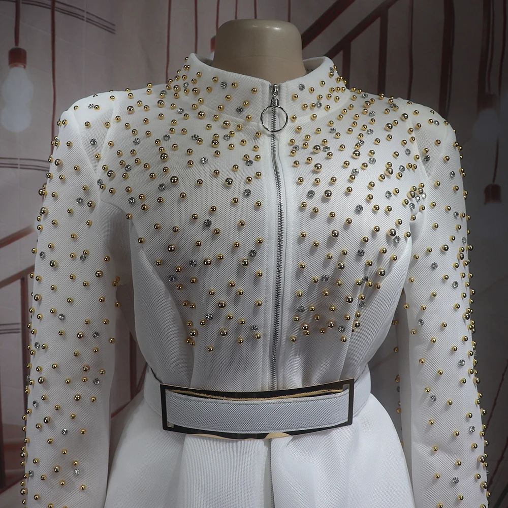 Luxury Women's Elegant Dress Suit Mesh Fabric Turkey Dresses for Women Luxury Rhinestone African Dress