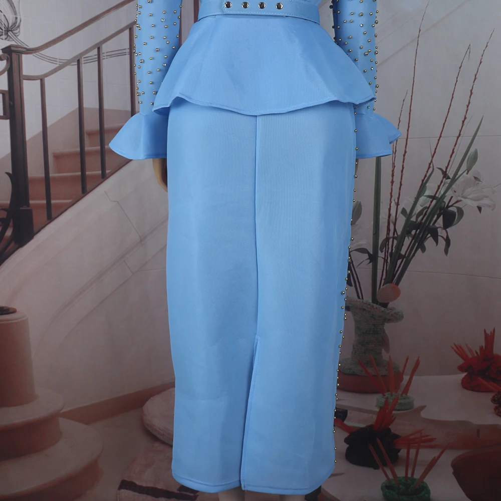 Luxury Women's Elegant Dress Suit Mesh Fabric Turkey Dresses for Women Luxury Rhinestone African Dress