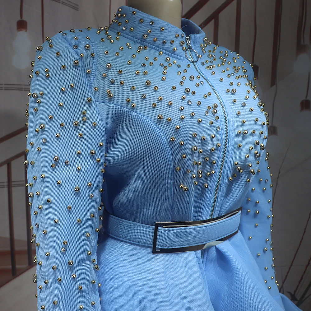 Luxury Women's Elegant Dress Suit Mesh Fabric Turkey Dresses for Women Luxury Rhinestone African Dress