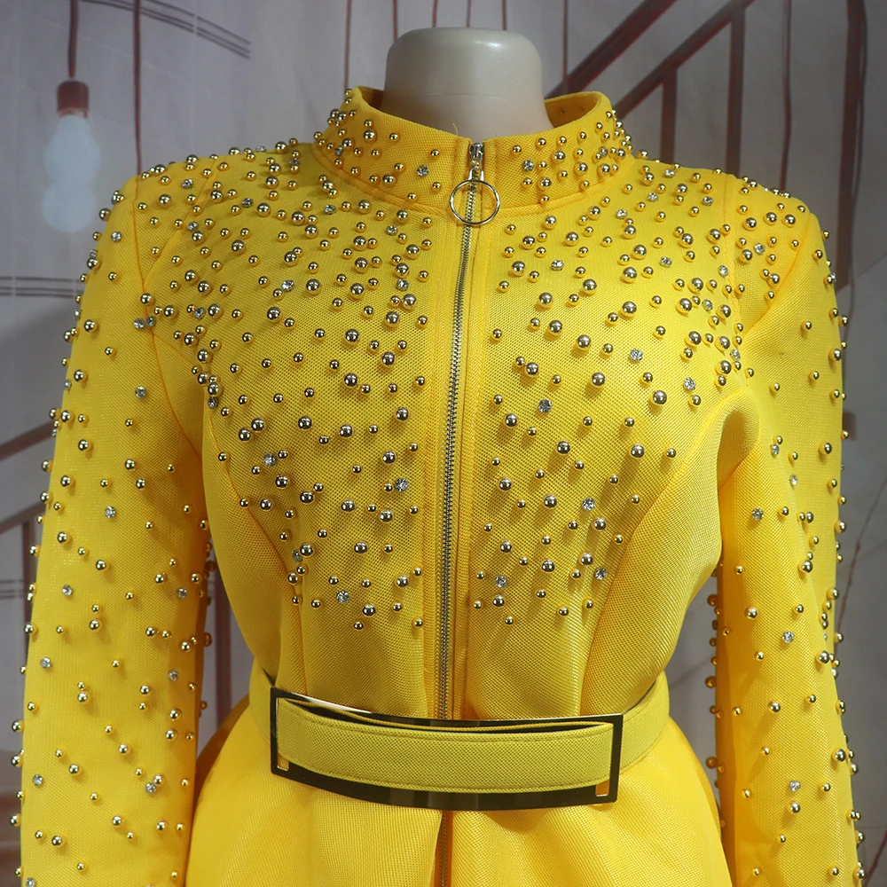 Luxury Women's Elegant Dress Suit Mesh Fabric Turkey Dresses for Women Luxury Rhinestone African Dress