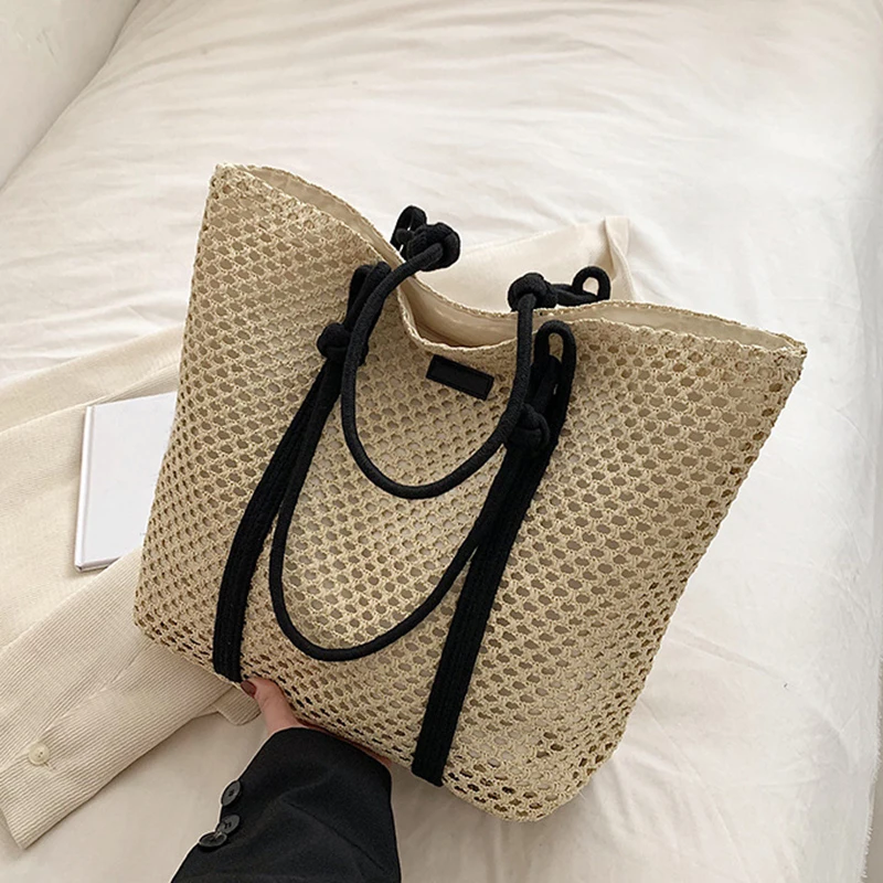 Summer Big Straw Bag For Women Large Capacity Woven Handbag Travel Holiday Beach Bag Casual Shopper Tote Bag Purse bolsa