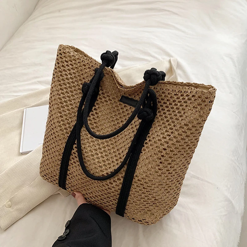Summer Big Straw Bag For Women Large Capacity Woven Handbag Travel Holiday Beach Bag Casual Shopper Tote Bag Purse bolsa