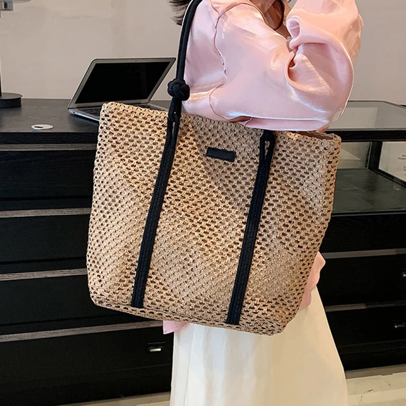 Summer Big Straw Bag For Women Large Capacity Woven Handbag Travel Holiday Beach Bag Casual Shopper Tote Bag Purse bolsa
