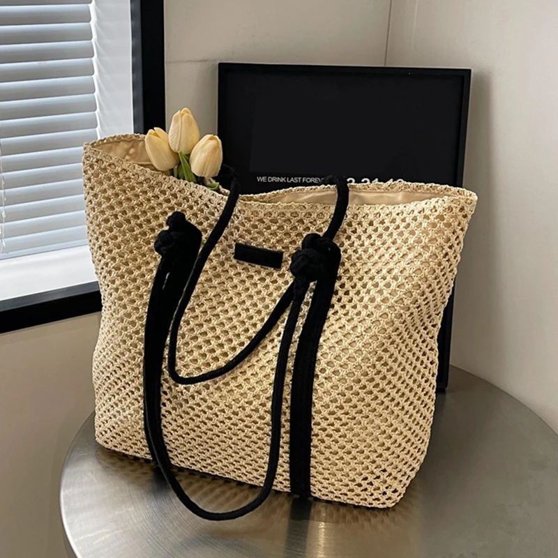 Summer Big Straw Bag For Women Large Capacity Woven Handbag Travel Holiday Beach Bag Casual Shopper Tote Bag Purse bolsa