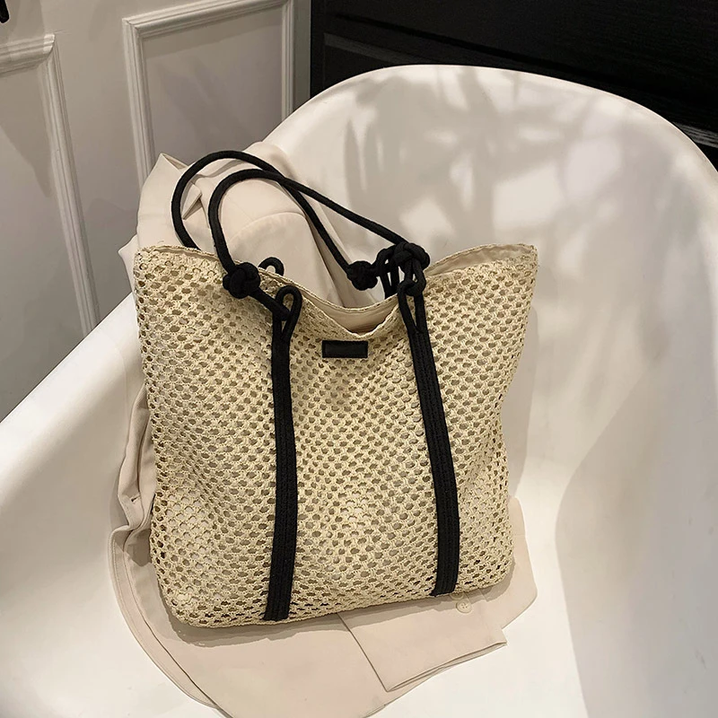 Summer Big Straw Bag For Women Large Capacity Woven Handbag Travel Holiday Beach Bag Casual Shopper Tote Bag Purse bolsa