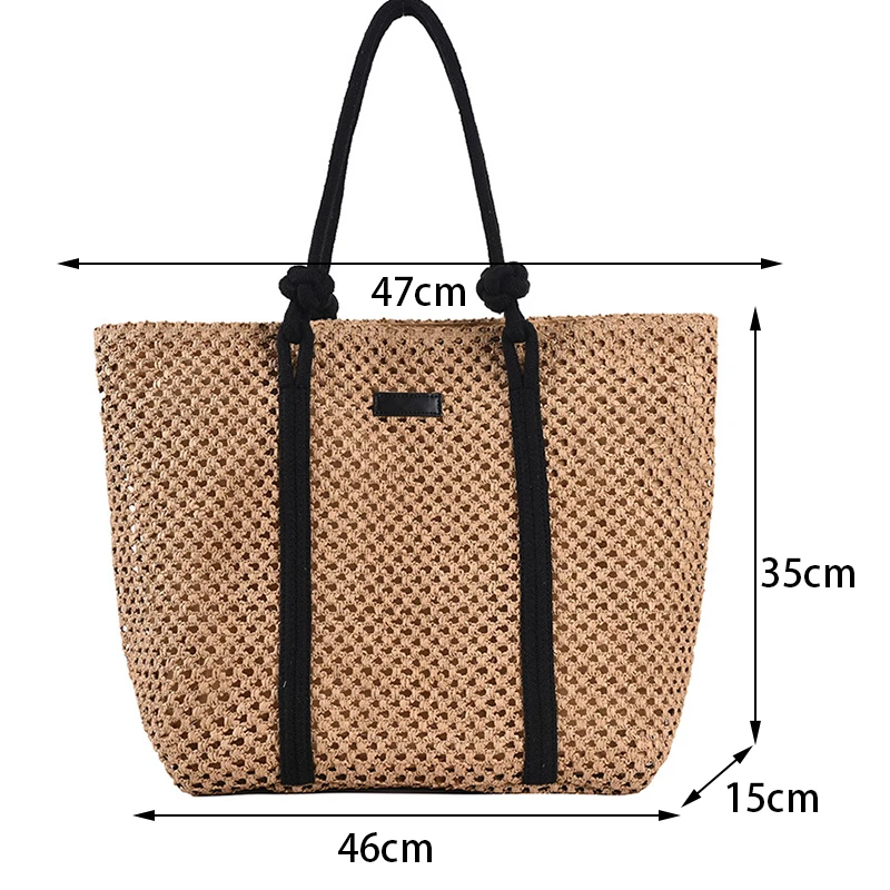 Summer Big Straw Bag For Women Large Capacity Woven Handbag Travel Holiday Beach Bag Casual Shopper Tote Bag Purse bolsa