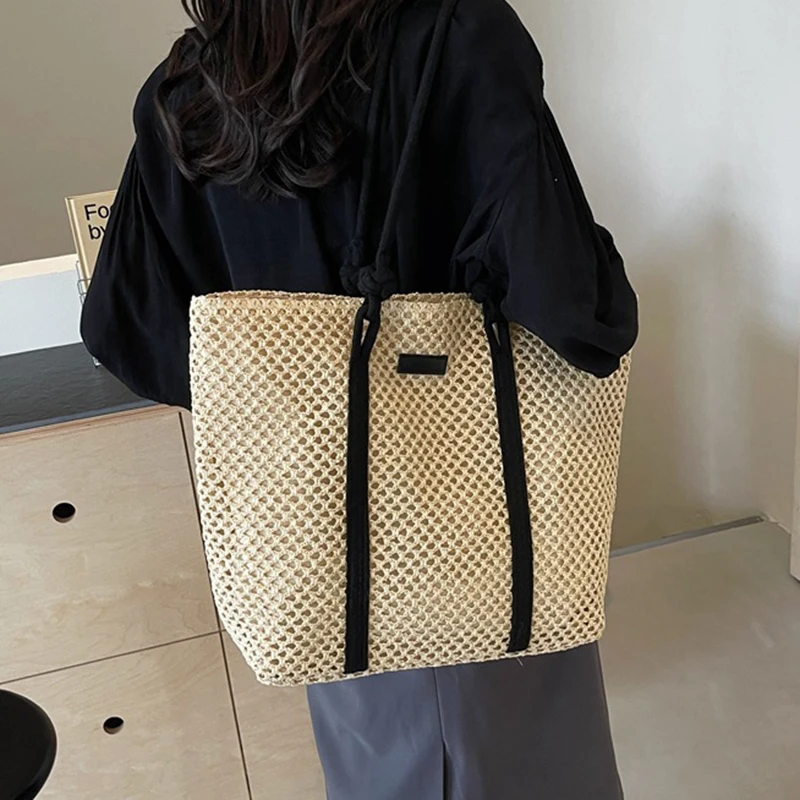 Summer Big Straw Bag For Women Large Capacity Woven Handbag Travel Holiday Beach Bag Casual Shopper Tote Bag Purse bolsa