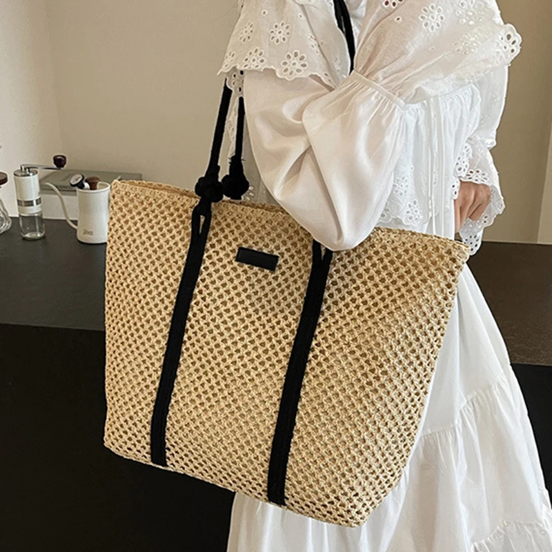 Summer Big Straw Bag For Women Large Capacity Woven Handbag Travel Holiday Beach Bag Casual Shopper Tote Bag Purse bolsa