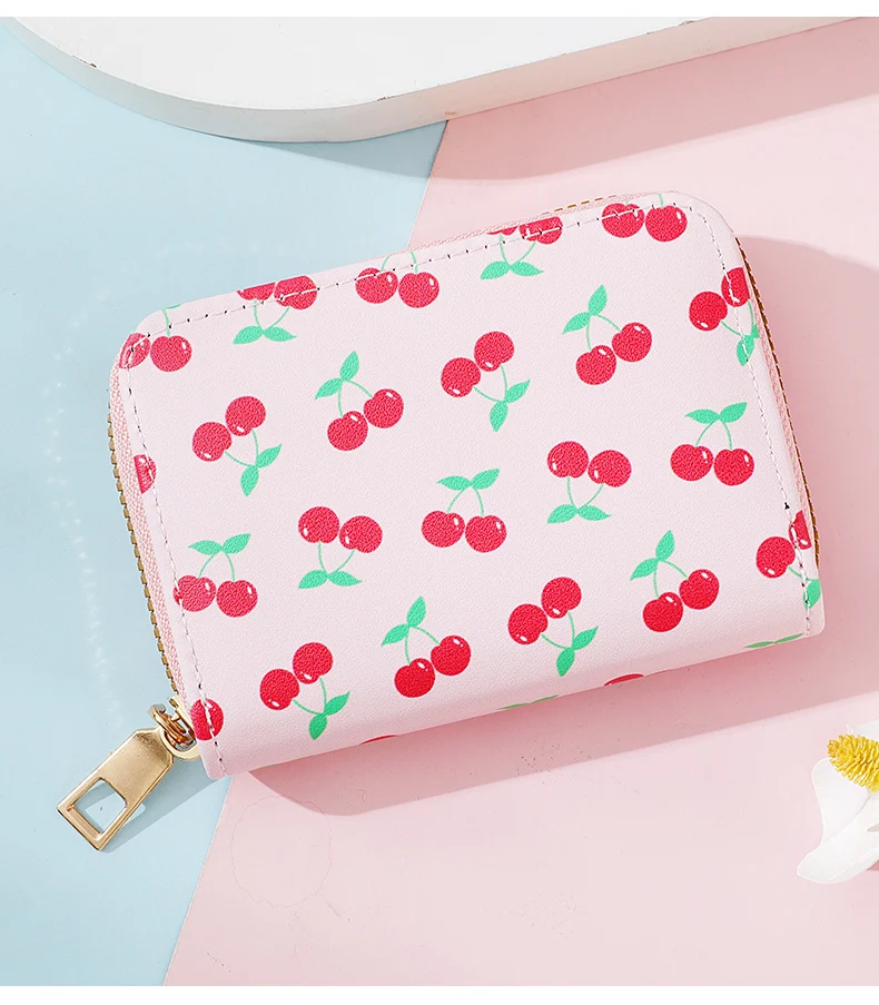 Multi Card Slot Holder Exquisite Small Girl Fashion Zipper Coin Identity Credit Card Holder PU Leather Women's Coin Purse