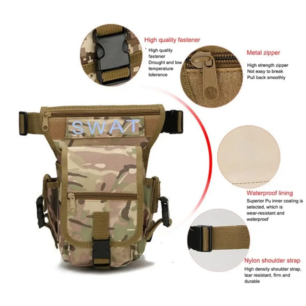 Men's Waterproof Leg Bag Hip Drop Belt Waist Fanny Pack Oxford Cloth Hiking Camping Outdoor Sports Travel