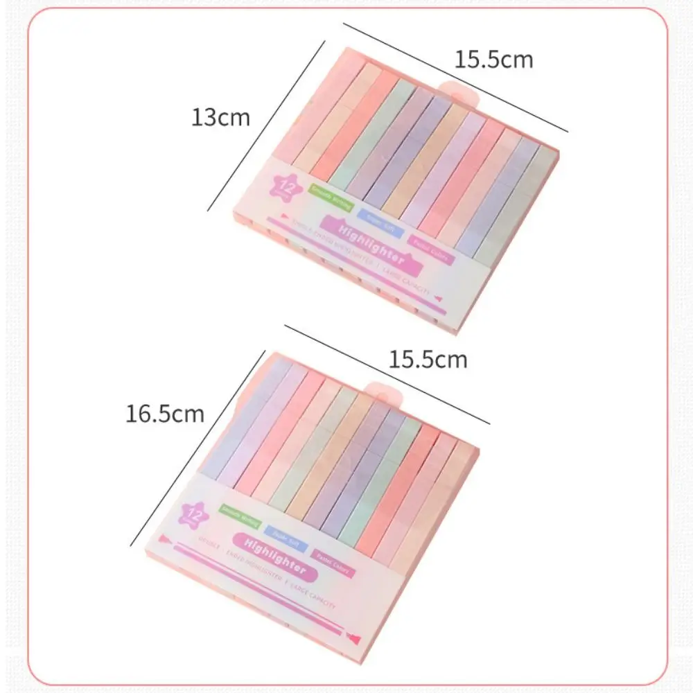 Single/Double Headed Highlighter Pens New Aesthetic Fluorescent Pastel Highlighters Stationary Supplies Colored Markers Pens