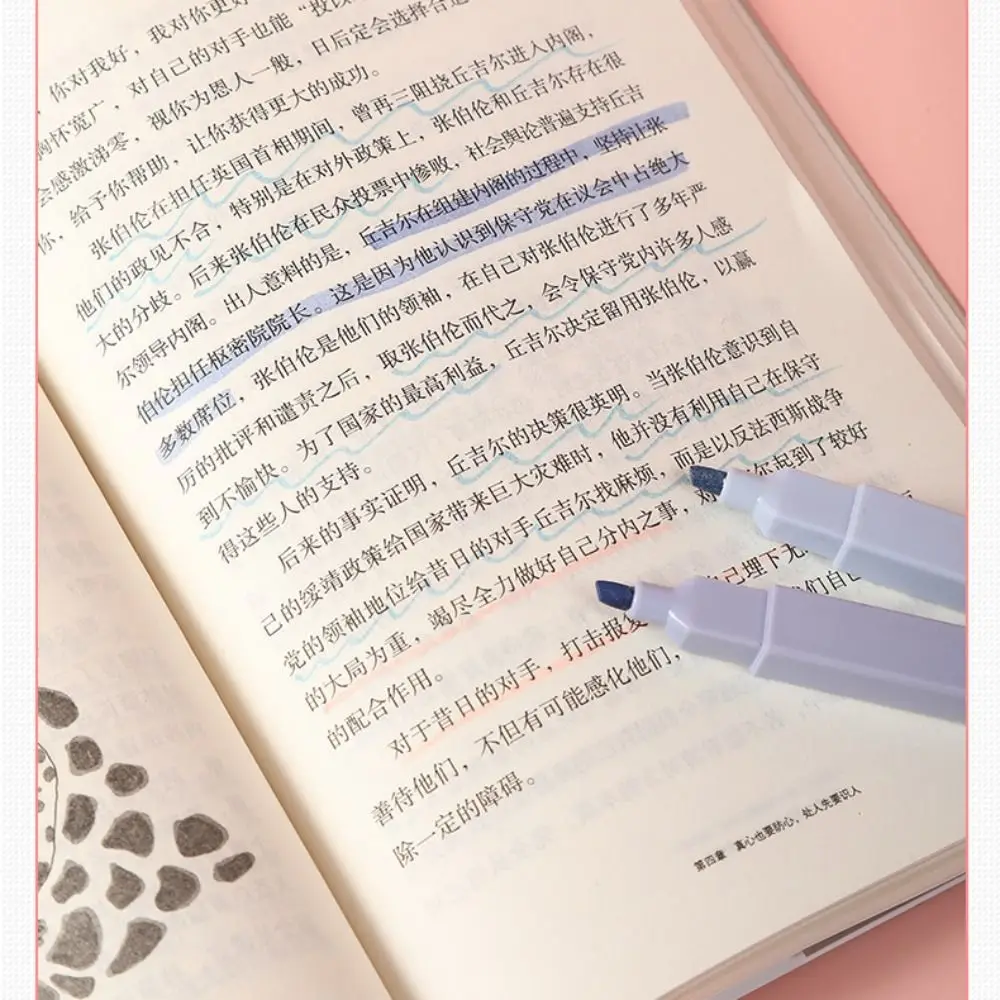 Single/Double Headed Highlighter Pens New Aesthetic Fluorescent Pastel Highlighters Stationary Supplies Colored Markers Pens