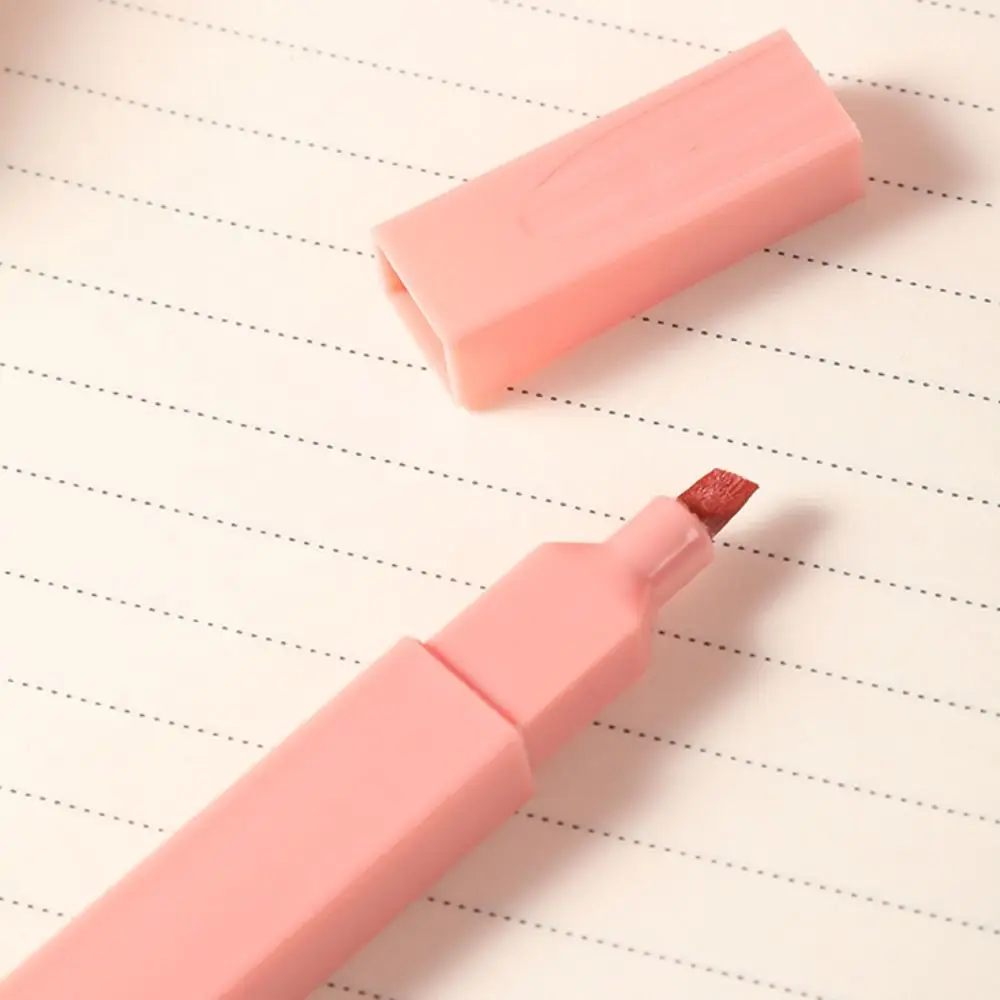 Single/Double Headed Highlighter Pens New Aesthetic Fluorescent Pastel Highlighters Stationary Supplies Colored Markers Pens