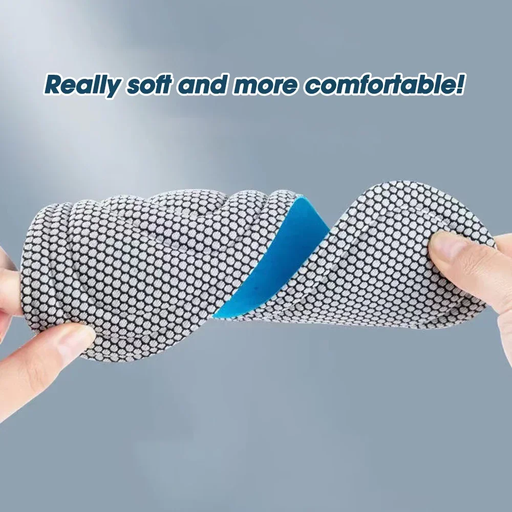 4pcs Memory Foam Orthopedic Insoles for Shoes Men Women Nano Antibacterial Deodorization Insole Sweat Absorption Running Cushion