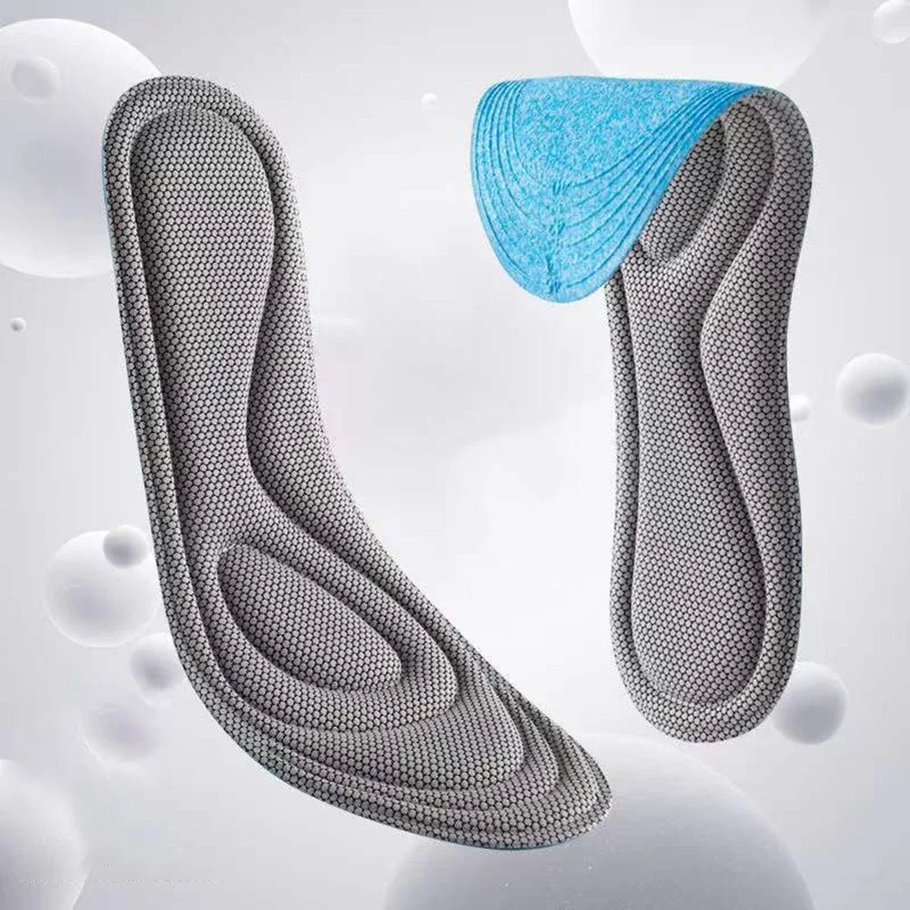 4pcs Memory Foam Orthopedic Insoles for Shoes Men Women Nano Antibacterial Deodorization Insole Sweat Absorption Running Cushion
