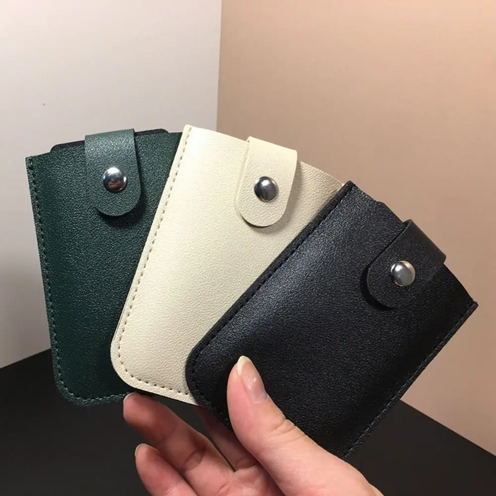 Pull-out Type Mini Card Wallet Creative 5 Card Pockets PU Leather Business Card Case Laminated Concealed ID Card Holder Women