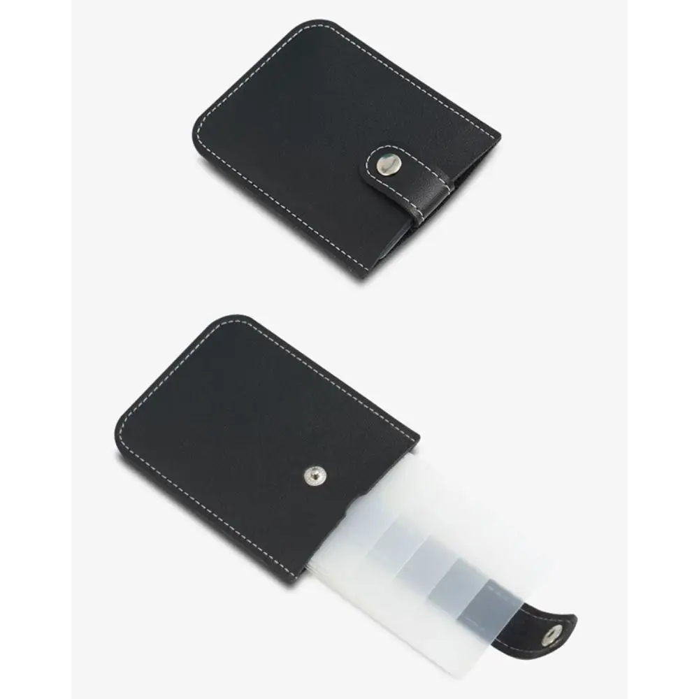 Pull-out Type Mini Card Wallet Creative 5 Card Pockets PU Leather Business Card Case Laminated Concealed ID Card Holder Women