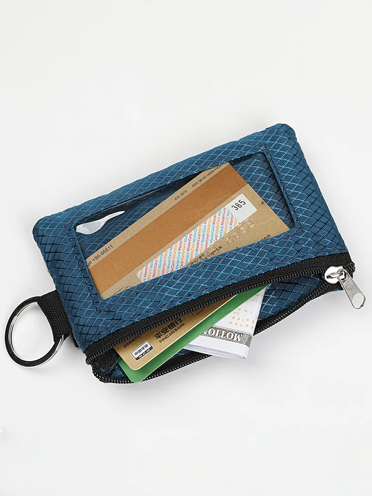 RFID portable coin purse Signal shielding anti-theft credit card swiping bag storage hanging for key kids chain earphone leather