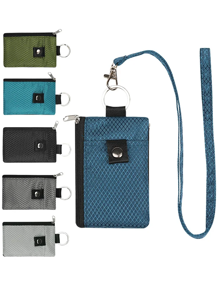 RFID portable coin purse Signal shielding anti-theft credit card swiping bag storage hanging for key kids chain earphone leather