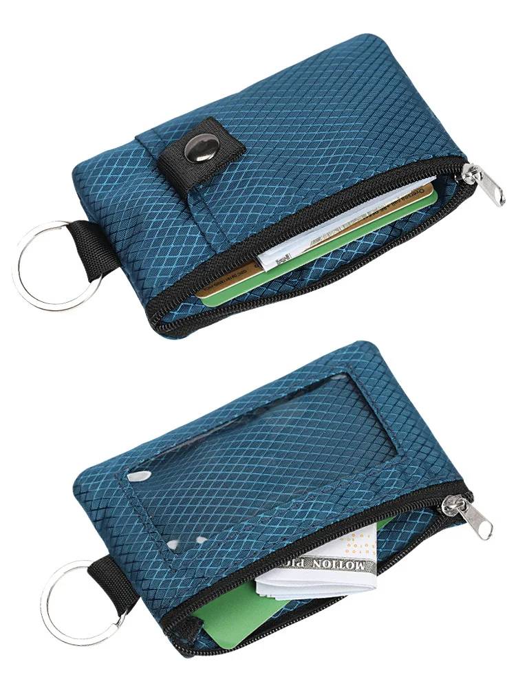 RFID portable coin purse Signal shielding anti-theft credit card swiping bag storage hanging for key kids chain earphone leather