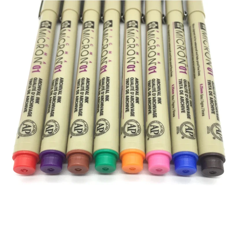 Pack of 8,Sakura Pigma Micron Pen Set 0.25mm Color Fineliner Drawing Lines Marker Pen School Student Art Supplies Supplies