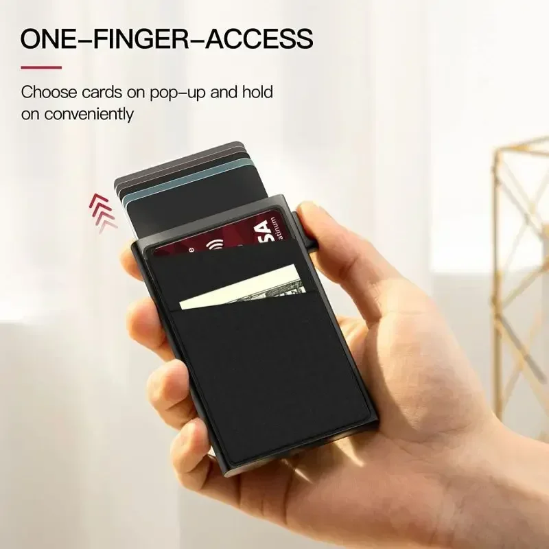 RFID Blocking Credit Card Holder Wallets Men Slim Minimalist Wallet Cardholder Case Anti Theft Metal Case Money Bag Purse Travel