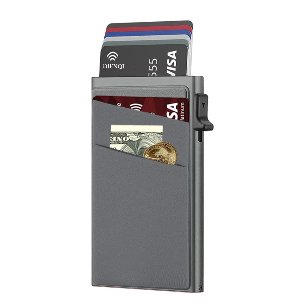 RFID Blocking Credit Card Holder Wallets Men Slim Minimalist Wallet Cardholder Case Anti Theft Metal Case Money Bag Purse Travel
