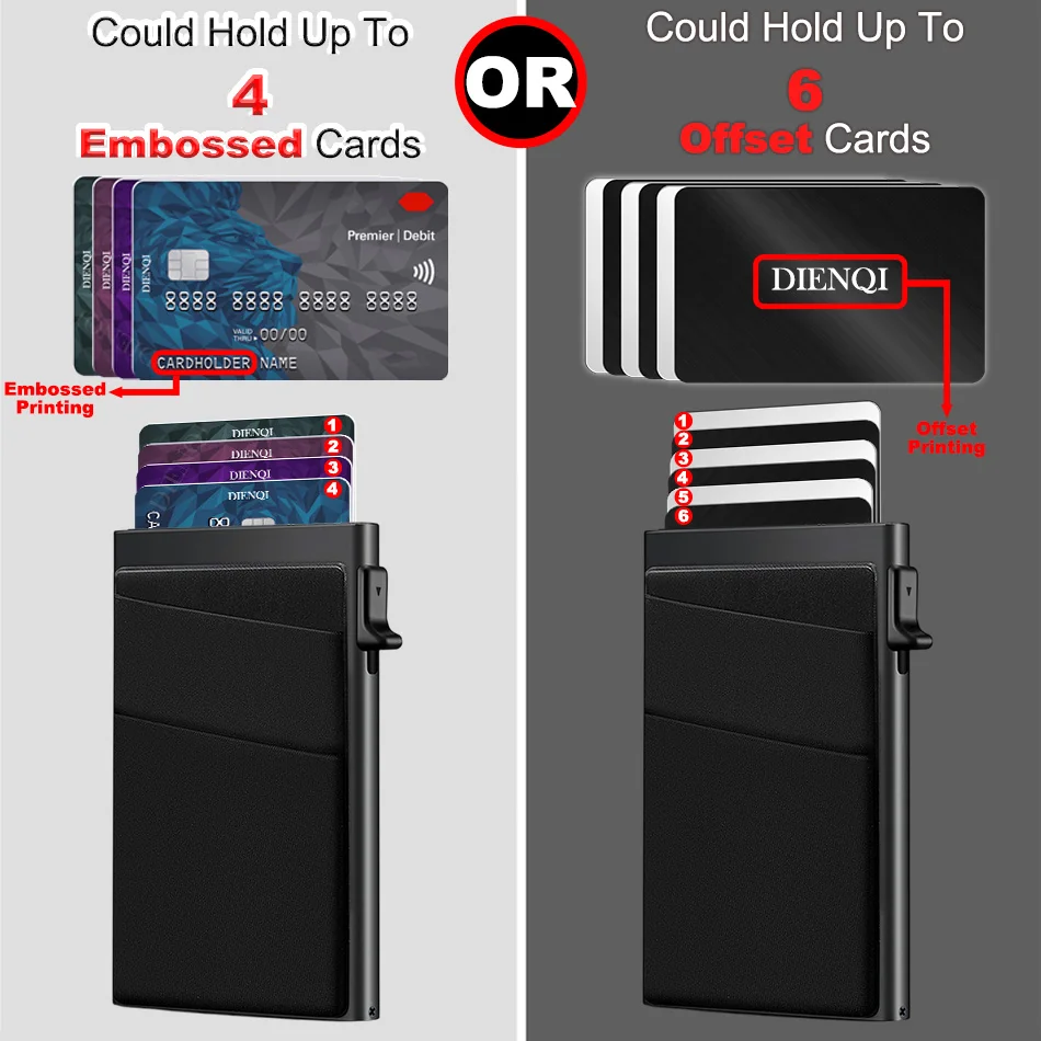 RFID Blocking Credit Card Holder Wallets Men Slim Minimalist Wallet Cardholder Case Anti Theft Metal Case Money Bag Purse Travel