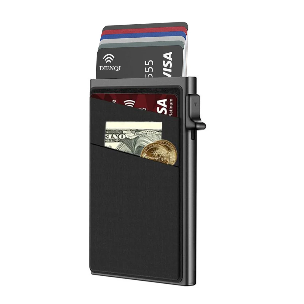 RFID Blocking Credit Card Holder Wallets Men Slim Minimalist Wallet Cardholder Case Anti Theft Metal Case Money Bag Purse Travel