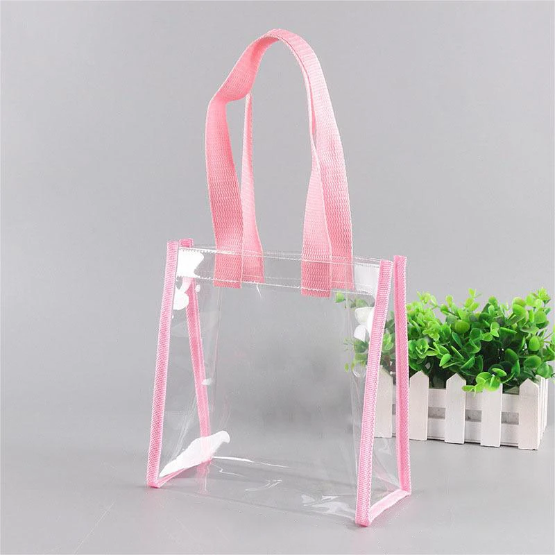 Women's Lightweight Handle Waterproof Transparent Shopping Bag Shoulder Carrying Handbag