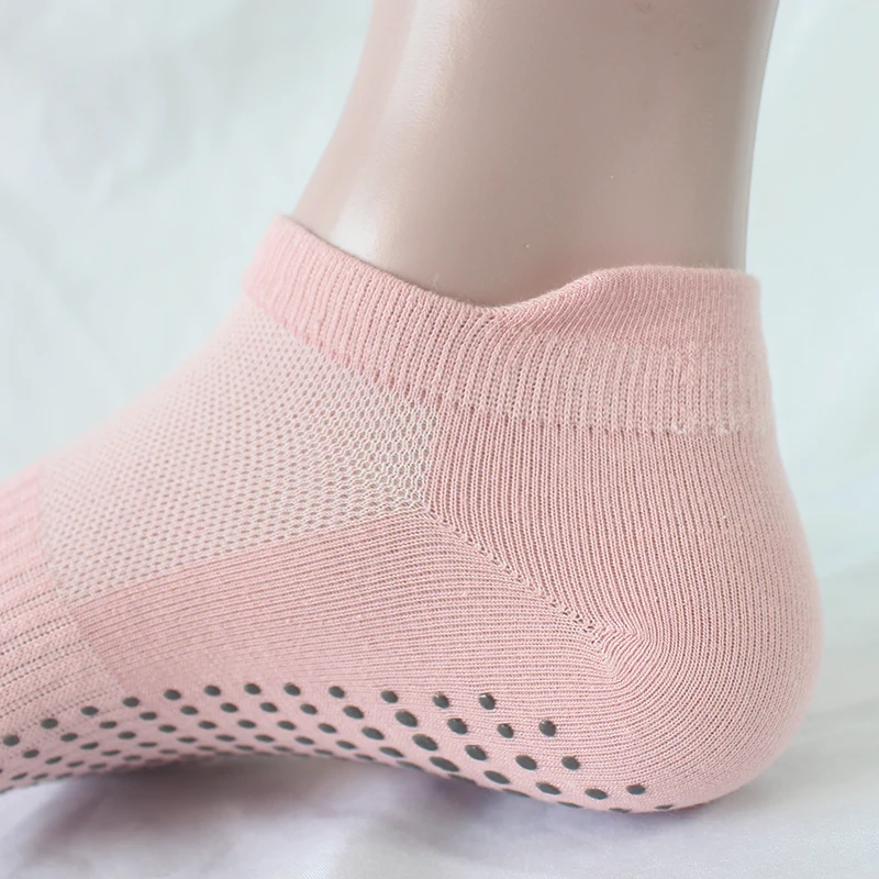 6 Pairs Women Short Socks Sports Cotton Anti Slip Slippers Fitness Training Protecting Heel Ear Short Sports Socks Silicon