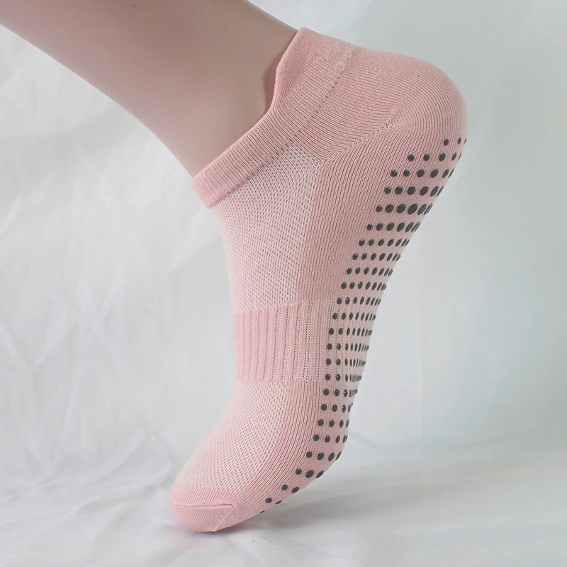 6 Pairs Women Short Socks Sports Cotton Anti Slip Slippers Fitness Training Protecting Heel Ear Short Sports Socks Silicon