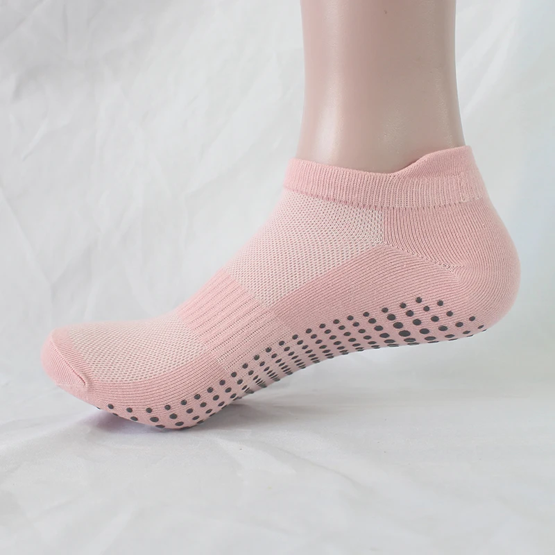 6 Pairs Women Short Socks Sports Cotton Anti Slip Slippers Fitness Training Protecting Heel Ear Short Sports Socks Silicon