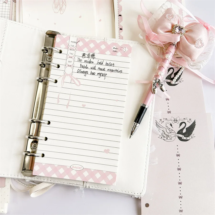 A6 50 Sheets Colorful Loose Leaf Notebook Refill Spiral Binder Inner Page  Diary Agenda PlannerSchool Stationery