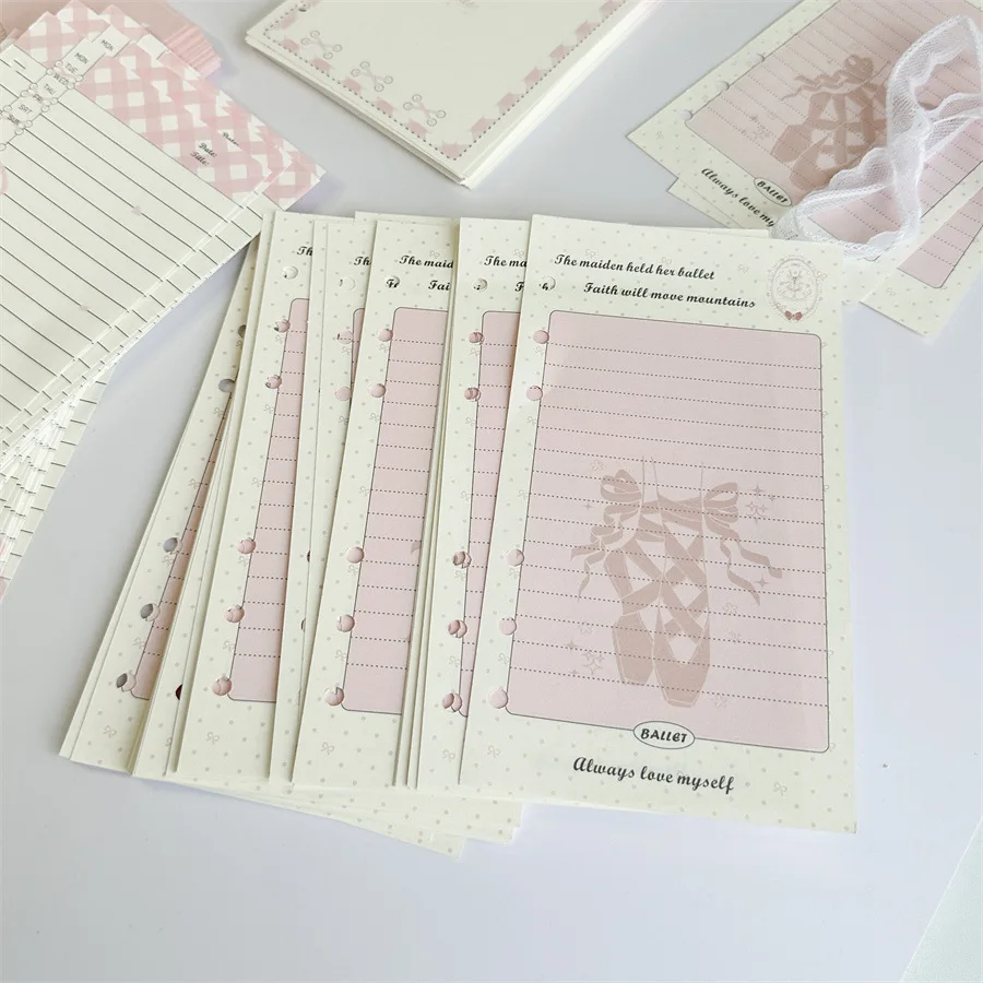 A6 50 Sheets Colorful Loose Leaf Notebook Refill Spiral Binder Inner Page  Diary Agenda PlannerSchool Stationery